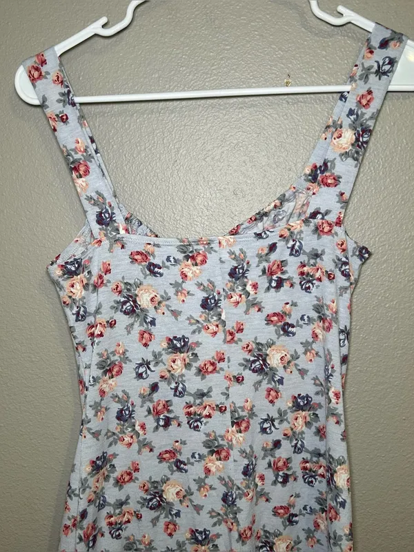 Reformation Nevada Blue Floral Print Ruffle Hem Mini Dress Women’s Size Small - Image 6