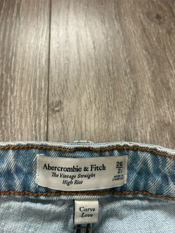 Abercrombie & Fitch Curve Love Vintage Straight High Rise Jeans Size 2 Short - Image 3