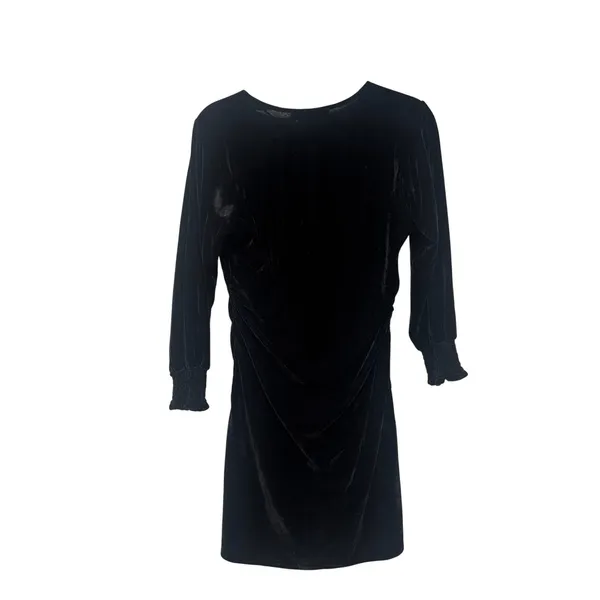 Zara Black Velvet Long Sleeve Dress Size S - Image 9