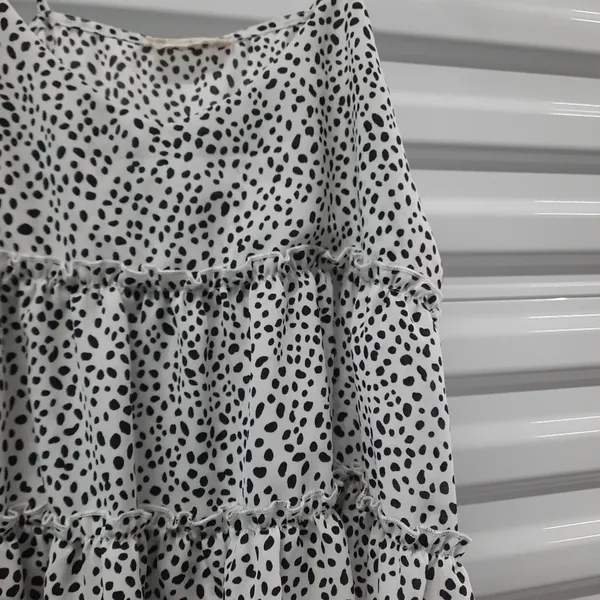 Altar'd State Womens Babydoll Top Size Small Spotted Y2K Coquette Preppy Chic - Image 4