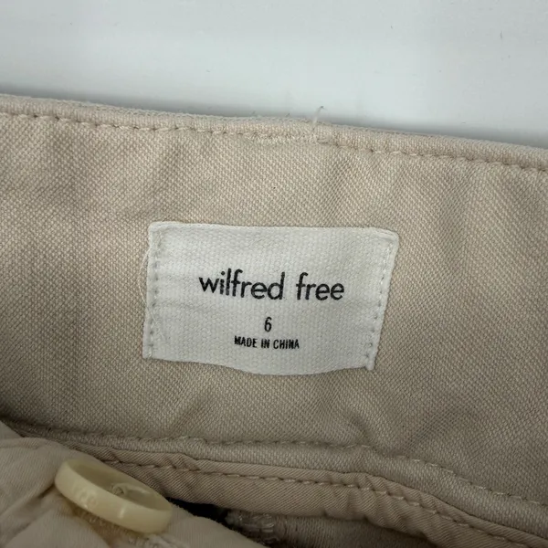 Wilfred Free Aritzia Beige High‎ Rise Wide Leg Chino Pants Size 6 - Image 3