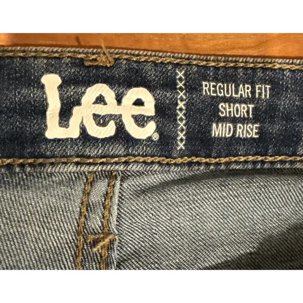 Lee Women's Mid Rise Regular Fit Denim Jean Shorts Blue Size 10 - Image 3