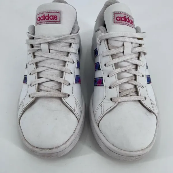 Adidas Grand Court Sneakers Womens 6.5‎ White Floral Print Low Top Tennis Shoes - Image 6
