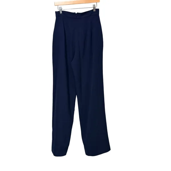 Dress The Population Navy Blue Wide Leg High Rise Crepe Dress Pants Size M - Image 2