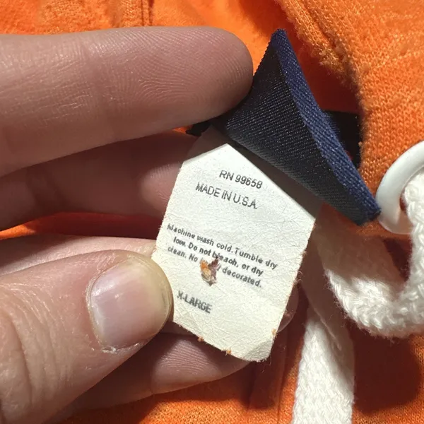 Vintage 1980s OSU Oklahoma State Cowboys Full Zip Hoodie SZ XL Orange - Image 4