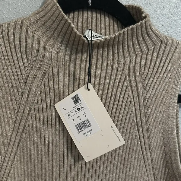 New with tags by Love Bonito Katrin Turtleneck Midi Dress Sleeveless Tan Knit - Image 7