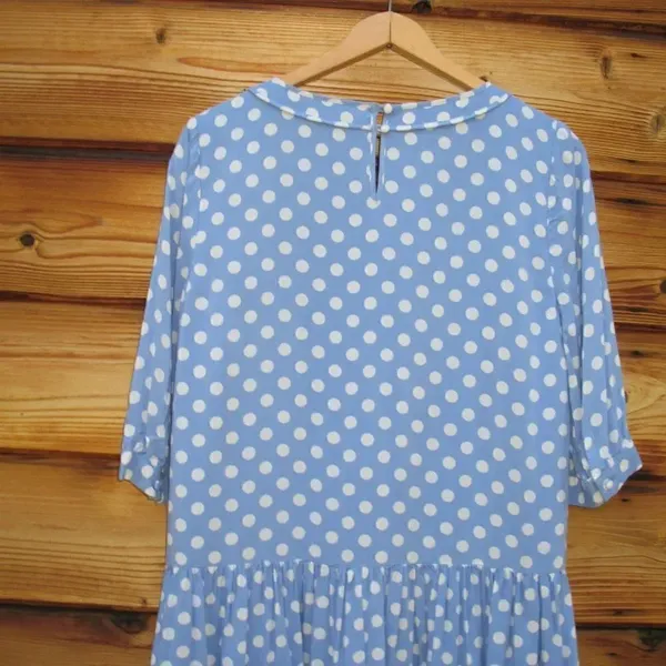 Boden Blue white Dress TALL Long - Image 6