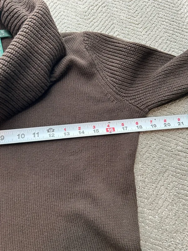 Ralph Lauren Women’s Lauren Cowl Neck Long Sleeve Sweater, Knit Size M - Image 3
