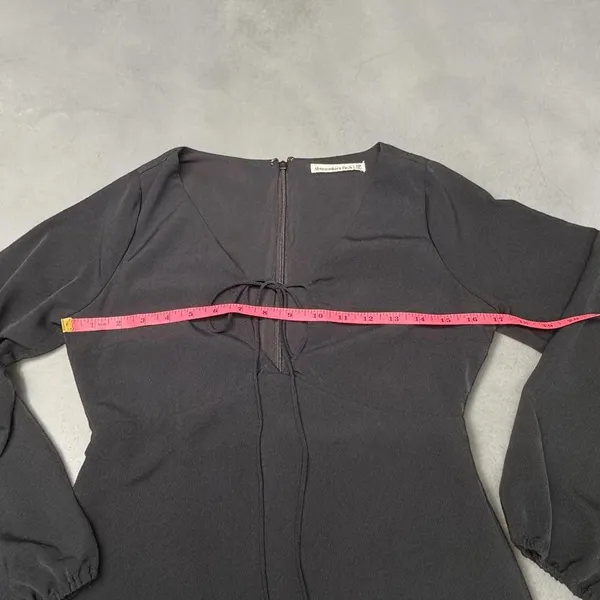Abercrombie & Fitch Black‎ Tie-Front Long Sleeve Mini Dress Size XS - Image 4
