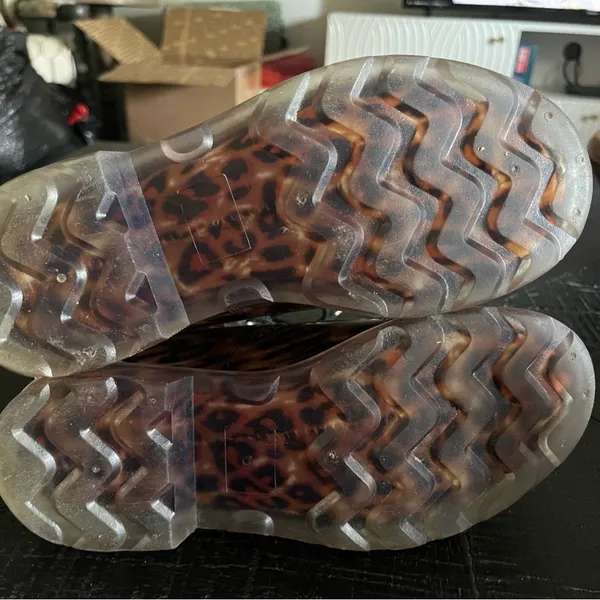 Source Unknown Leopard Print Lace-Up Combat Rain Boots Size 6 Women’s EUC - Image 5