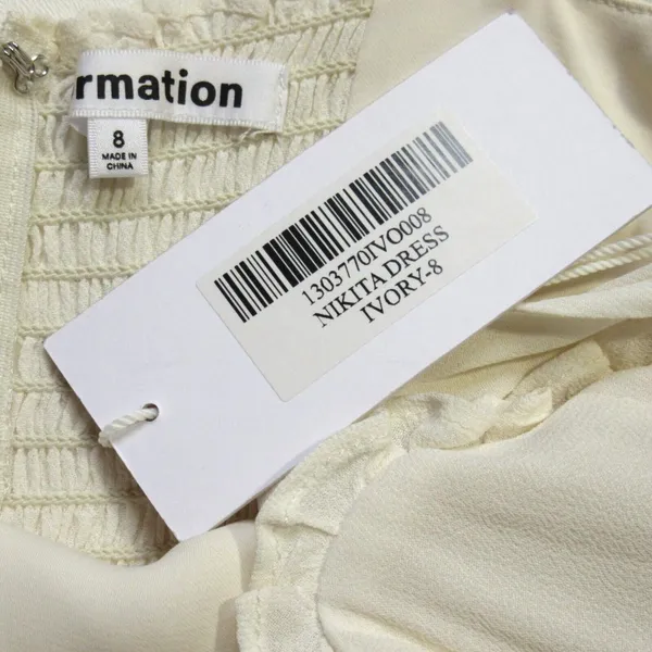 NWT Reformation Nikita Midi in Ivory Tank Tie Straps Flounce Hem Dress 8 - Image 5