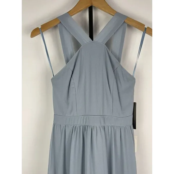 Lulu’s Light Blue Air of Romance Halter Neckline Maxi‎ Flowy Dress Size XS - Image 2