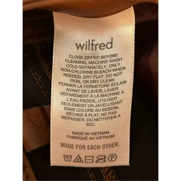 Wilfred Free Aritzia Vegan Leather Pants High Waist Straight Leg Brown‎ Trousers - Image 8