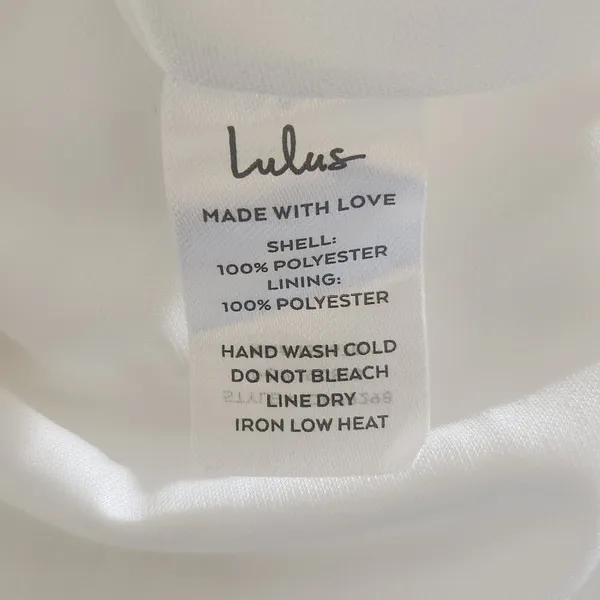 Lulus White Chiffon Wedding Dress with Faux Wrap Style NWT Size Medium - Image 10