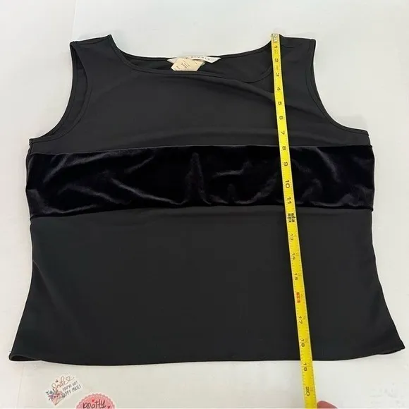 Max Studio Vintage Y2K Velvet Stripe Sleeveless Boat Neck Top Large - Image 9
