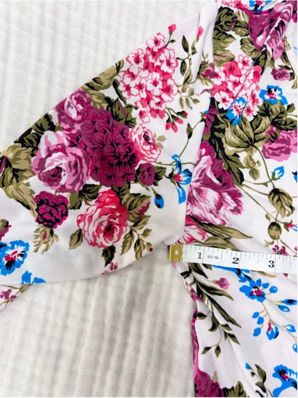 Women's PinkBlush White Pink Floral V-Neck Maxi Dress S - Image 9