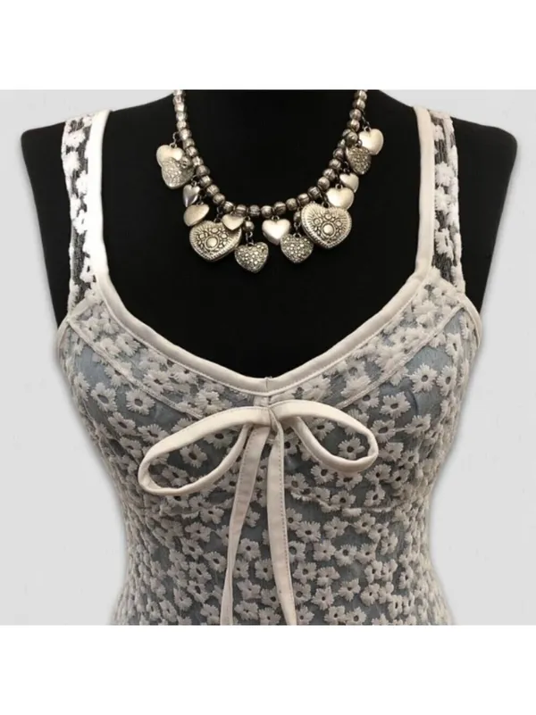Shein Cami Slip Dress Embroidered Mesh Size 4 - Image 6