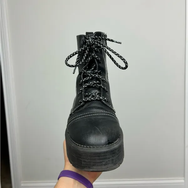 ASOS Black combat lace up‎ boots - Image 3