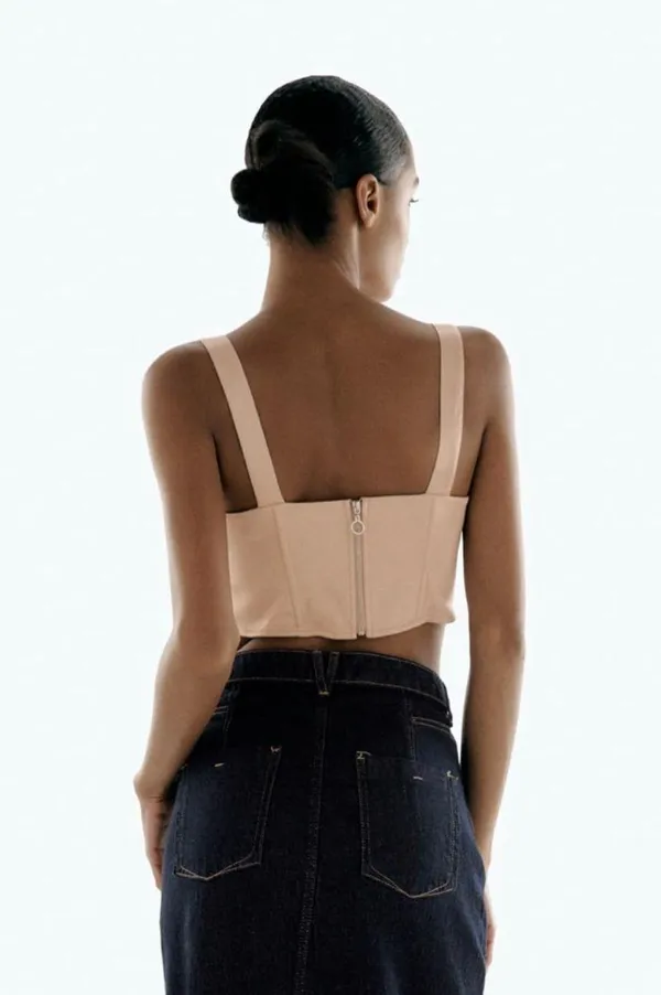 ZARA Satin Effect Corset Top - Image 3