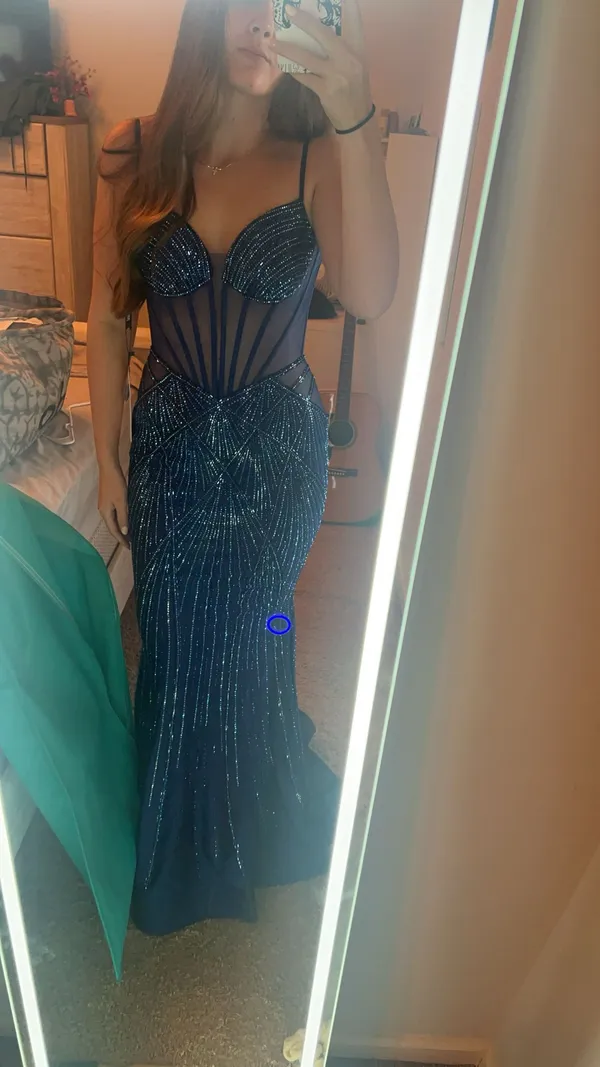 Ellie Wilde Prom Dress Navy Blue - Image 3