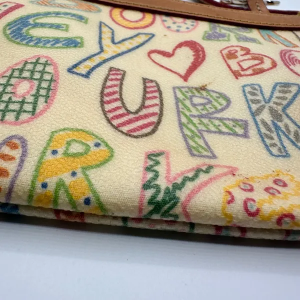 Dooney & Bourke Doodle It Y2K Multi Color Heart Zipper Pull Cream Tan - Image 8