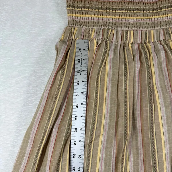 Speed Limit MPH Smocked‎ Striped Maxi Dress Brown Boho Tiered J5735L Size M - Image 8