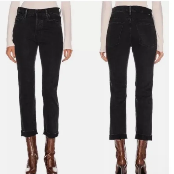 MOTHER The Scrapper Cuff Ankle Fray Jeans In Who's Sorry Now Size‎ 28 - Image 2