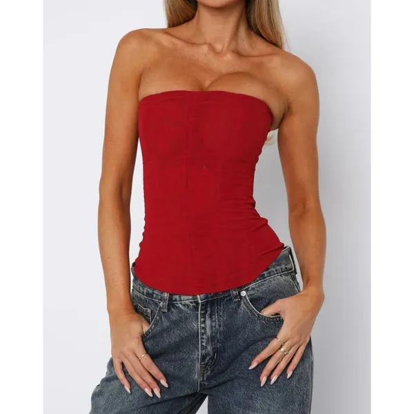 White Fox Tell Me A Secret Strapless Bustier Corset Size XXS in Red - Image 4