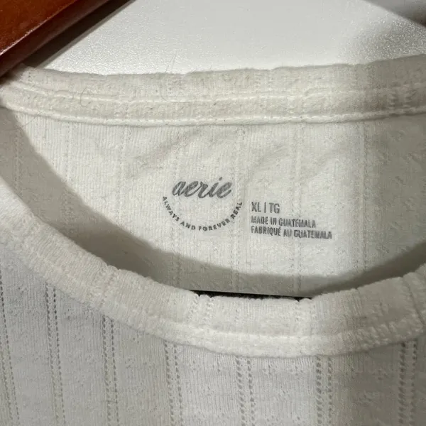 Aerie Knit Baby Tee in White Size XL - Image 5
