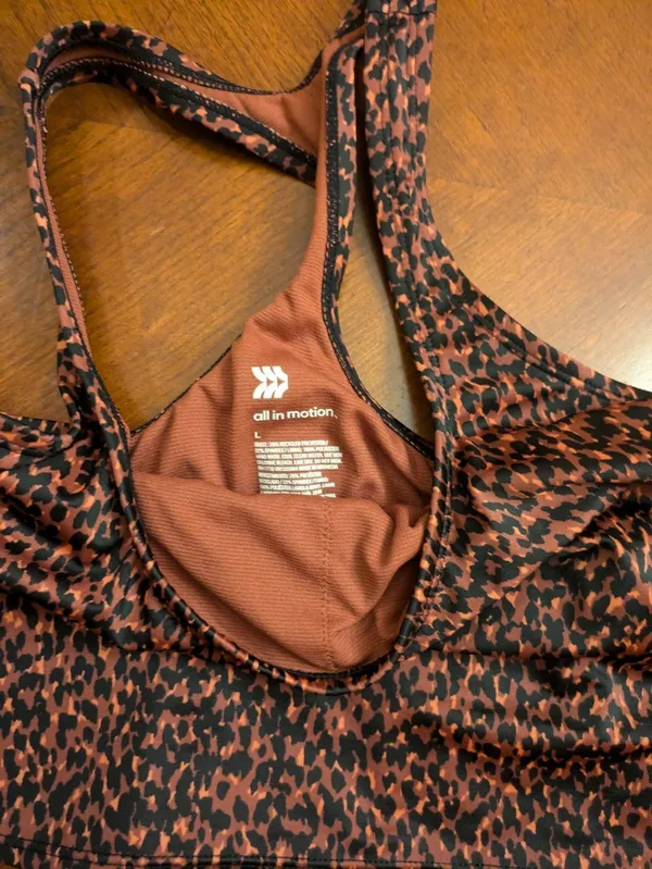 Women's Long Line Racerback Bikini Top - All in Motion - Brown/Black L No Pads - Image 6