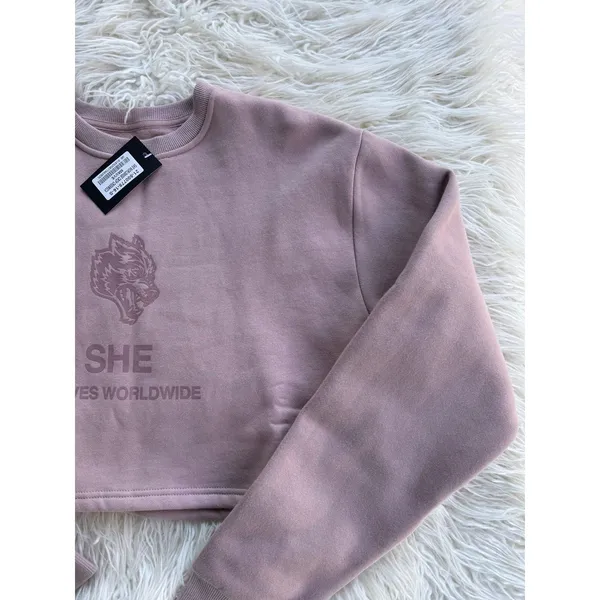 Darc Sport SHE Wolves Worldwide Crewneck Mauve Size Small - Image 5