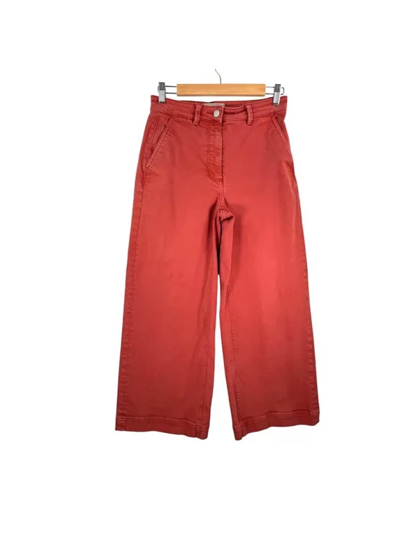 $98 Everlane Wide Leg Crop Jeans in rust orange terracotta size 0 - Image 6