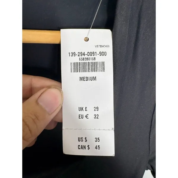 NWT Abercrombie & Fitch Black Knit Square Neck Short Sleeve T-Shirt Blouse Sz M - Image 5