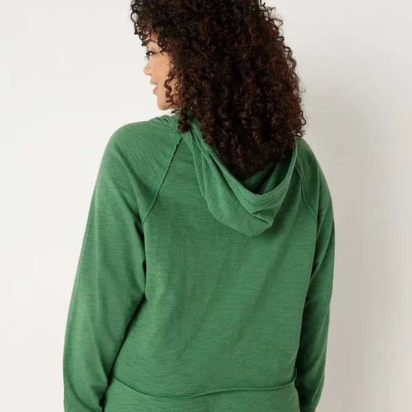 Pink Victoria's Secret LOUNGE COTTON ZIP-UP HOODIE forest pine‎ xl - Image 4