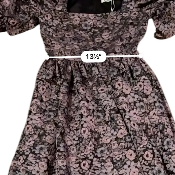 Mary Benson Lucinda Winter Floral Black & Pink Jacquard Dress Sz S‎ NEW Prairie - Image 9