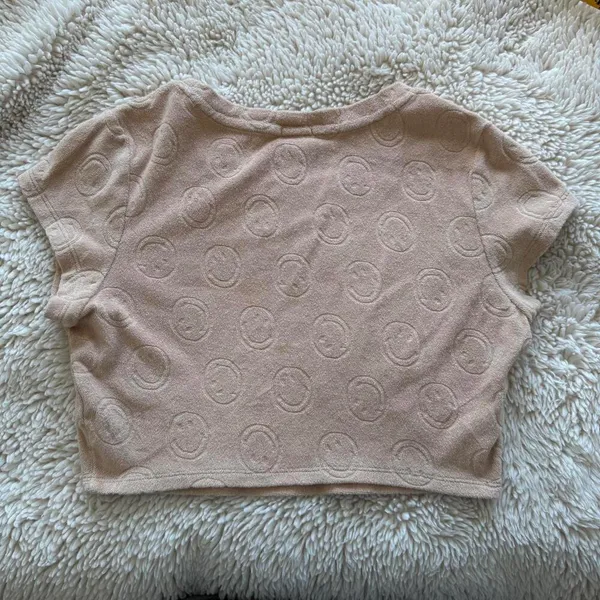 Aerie Offline Cropped T-Shirt - Smile Print - Size S - Image 2