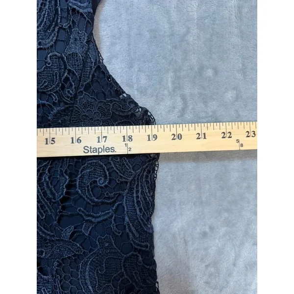 Patra Womens Size 18 Navy Blue Lace Chiffon Maxi Formal Evening Dress - Image 7