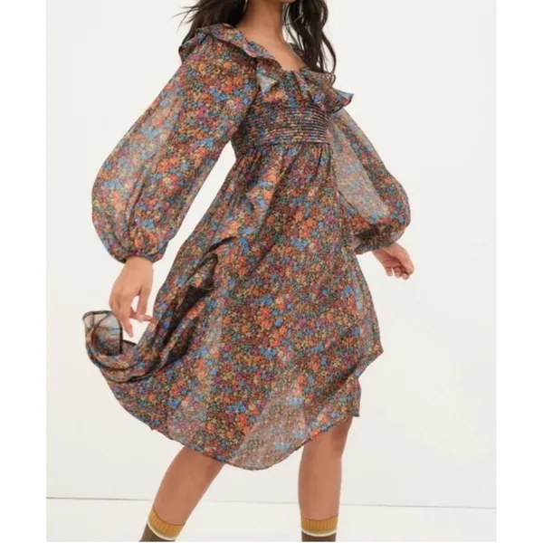 NWT For Love and Lemons BrittanyMidi Ditsy Floral Midi Dress Sz Small‎ $265 - Image 5