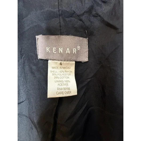 Vintage KENAR Jaquard Blazer Women Size 4 Textured Gold Paisley Boho Chic‎ Art - Image 5