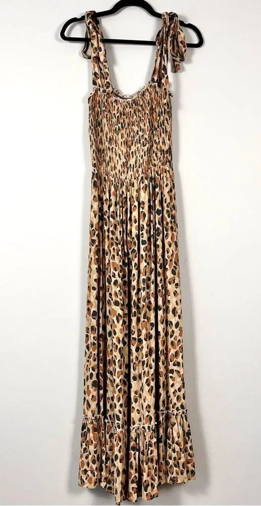 By Together Fika Leopard Smocked Maxi Dress Medium - Image 4
