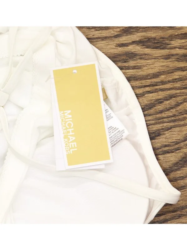 NWT Michael Michael Kors Womens Grommet Tankini Swim Top MM30322 White M - Image 6