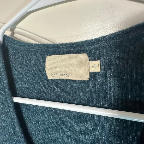 Mol Knits Anthropologie Ribbed‎ Tank Top Teal Blue Wool Blend Women's Small - Image 2