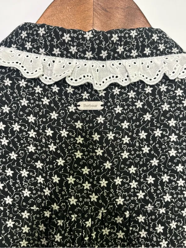 Barbour Floral Print Cottage-core Button Up Francesca Shirt with Lace Collar - Image 8