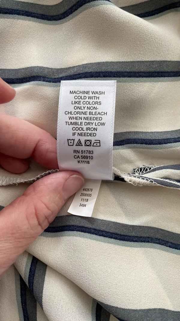 Maurice’s blouse adjustable spaghetti straps V-neckline stripes sheer Sz Med NWT - Image 10