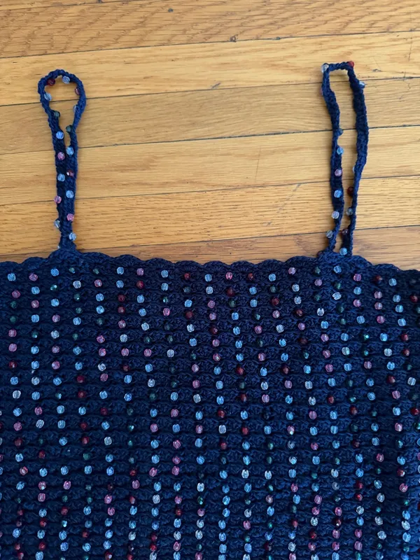 Doen Odina Navy Beaded Knit Crochet Camisole NWT sz XS - Image 7