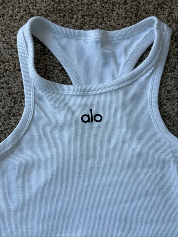Alo Yoga White Aspire Tank - Image 2