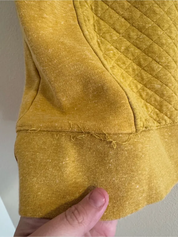 L.L. Bean Quilted Half‑Zip Pullover Sweater - Mustard - Image 4