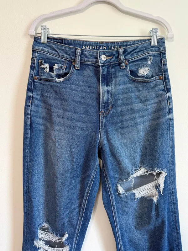 American Eagle Mom Straight Jean Size 8 Stretch AE - Image 4