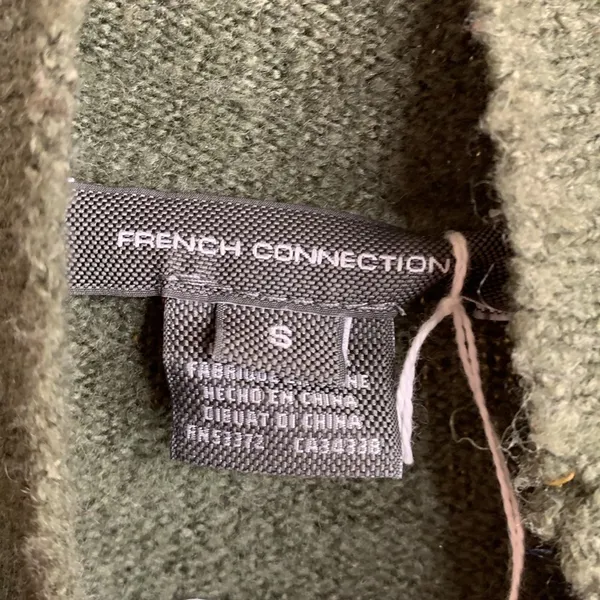 French Connection Scandi Cozy High Neck Green Sweater Cotton Wool Blend - size S - Image 4