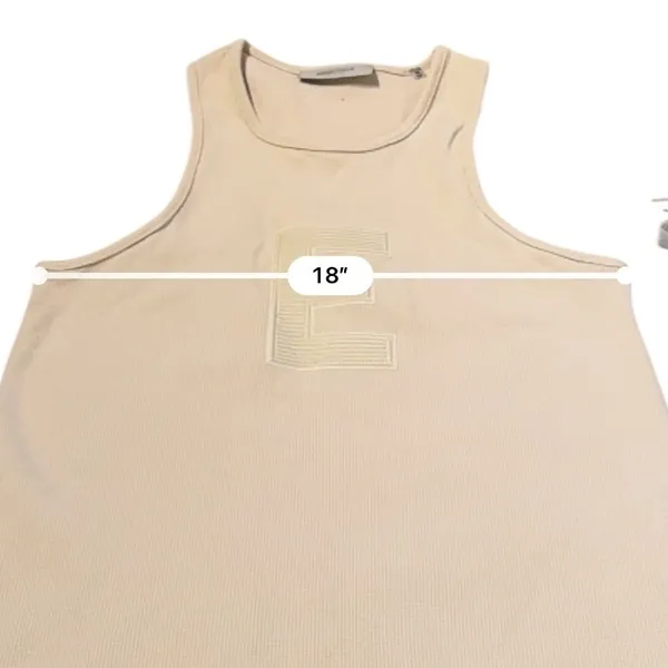 Fear of God NWT Essentials Tank Top Women's Medium Beige Sleeveless Logo Minimal - Image 6